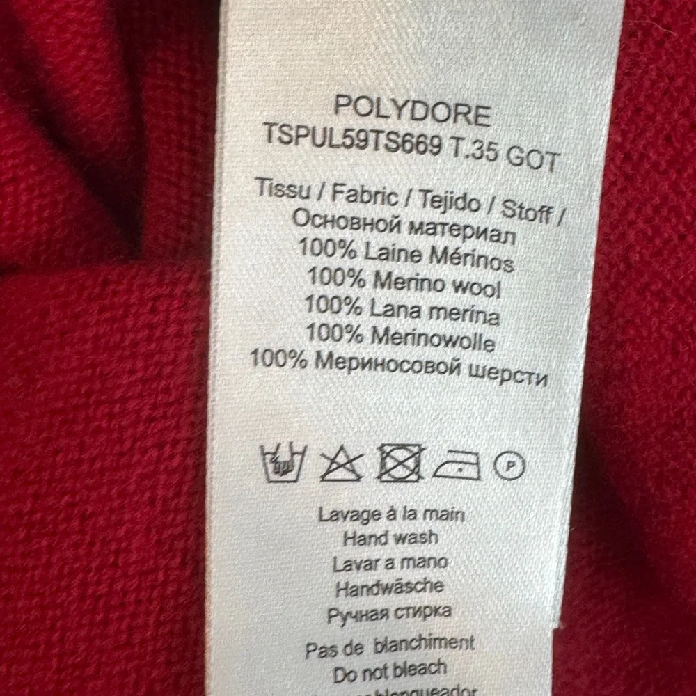 Tara Jarmon 100% Merino Wool Crew Neck Sweater with attached tie size S/M - Picture 4 of 5